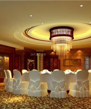 中式仿古酒店装修设计水晶灯效果图片