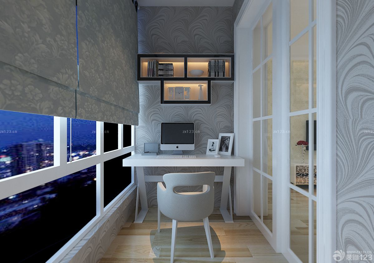 阳台小书房装修效果图大全2025图片