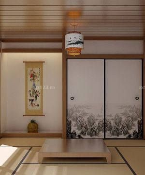 日式风格三室两厅木地板飘窗装修效果图片