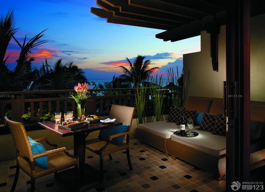 浪漫中式风格屋顶花园设计效果图片欣赏