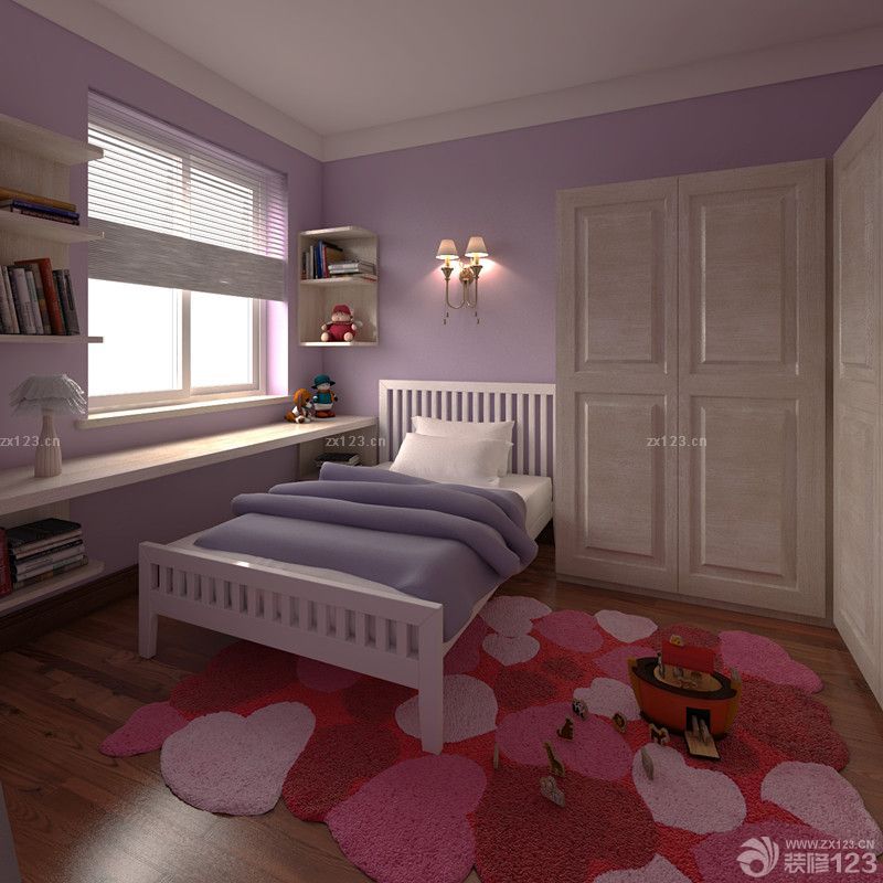 简约温馨女孩卧室创意组合柜装修效果图欣赏