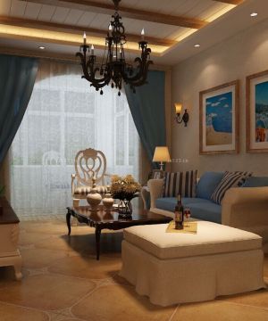 地中海风格设计沙发背景墙图片欣赏