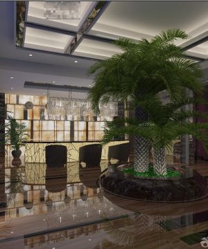 2025现代设计风格酒店前台装修设计效果图