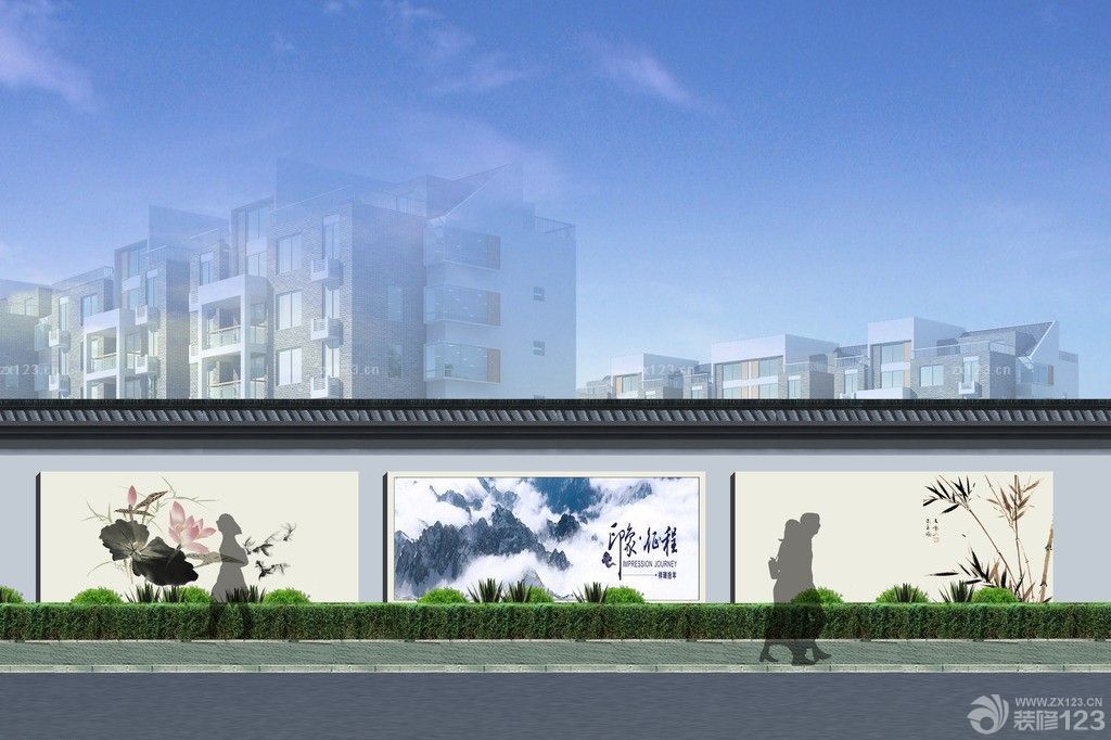 2025最新仿古风格小区围墙设计图片