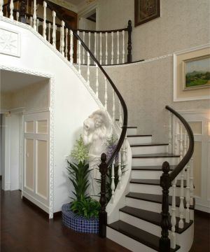 别墅室内旋转楼梯装修设计效果图欣赏