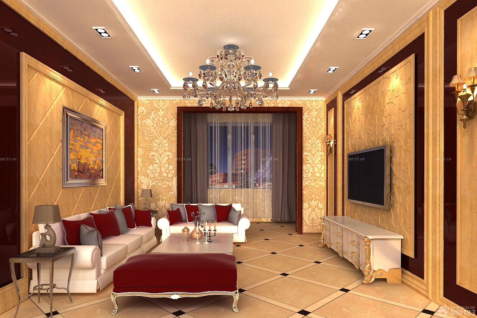 2025最新三居室新房客厅颜色搭配效果图