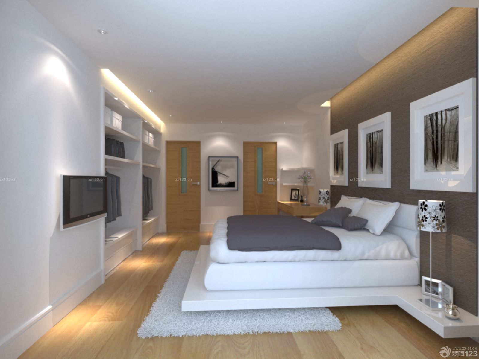 温馨简约80后新房卧室带衣帽间设计图片大全