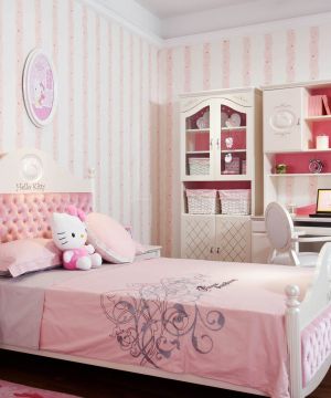 2020简欧温馨女孩儿童卧室家具组合柜图片