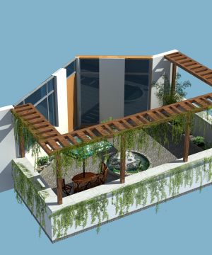 自建房现代简约屋顶花园装修图片大全