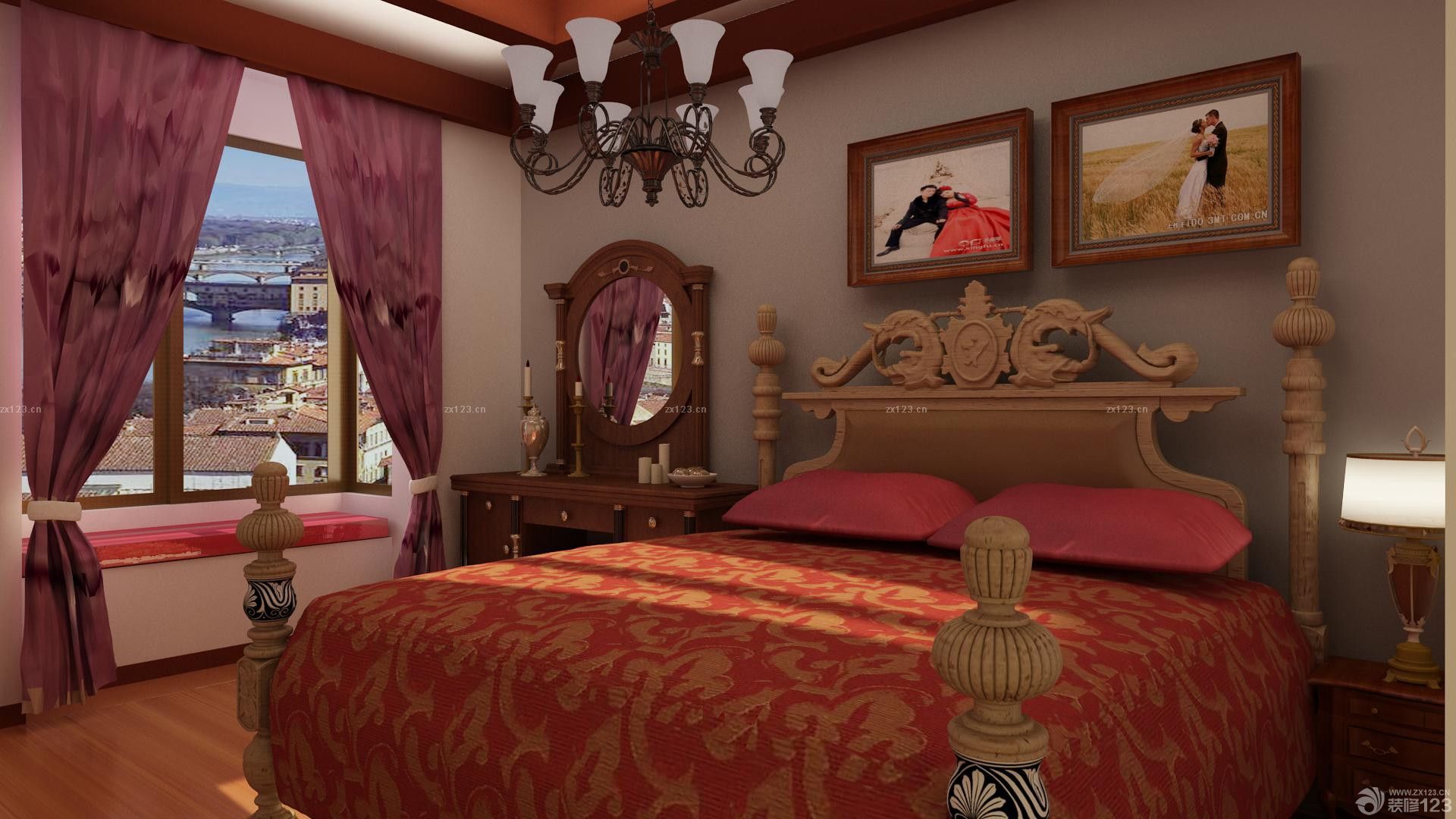 交换空间12平米婚房卧室飘窗窗帘效果图片