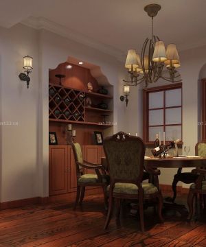 美式风格170平米特色餐厅装修设计效果图