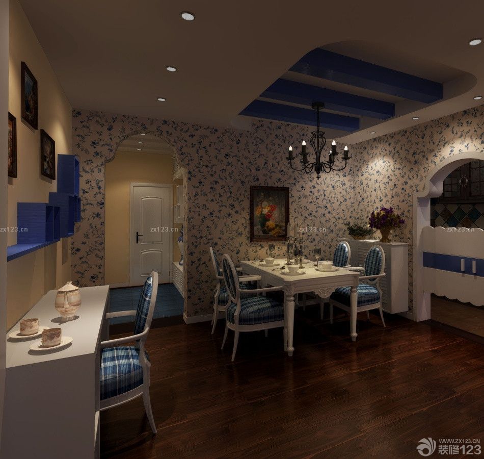 2025最新地中海田园混搭餐厅过门石效果图欣赏