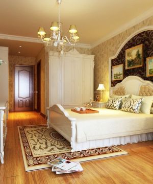 最新110平米家装卧室仿木地板瓷砖图片