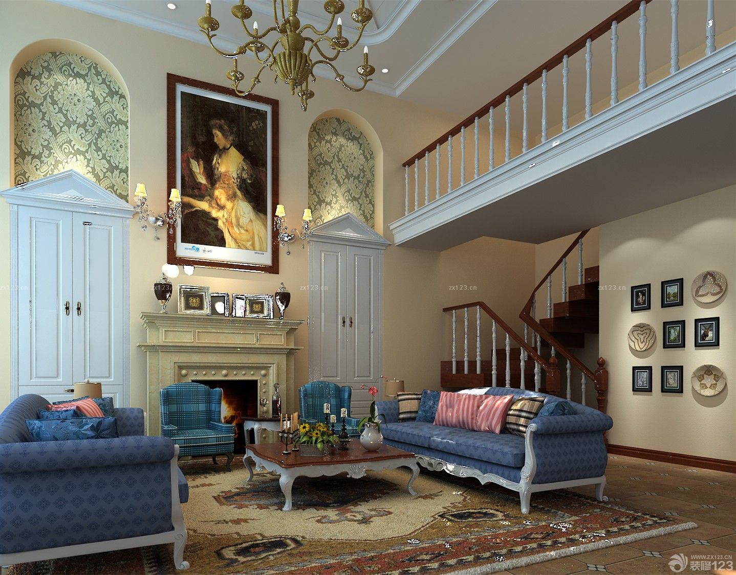 2025简欧风格跳高复式楼客厅装修设计效果图欣赏