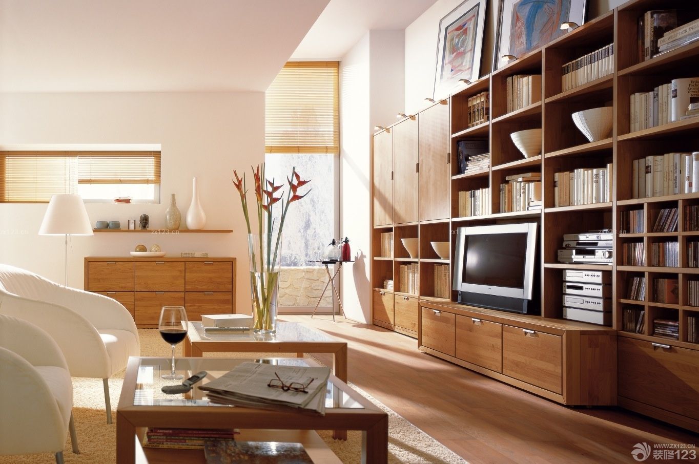 2023现代温馨家装实木电视柜设计效果图欣赏