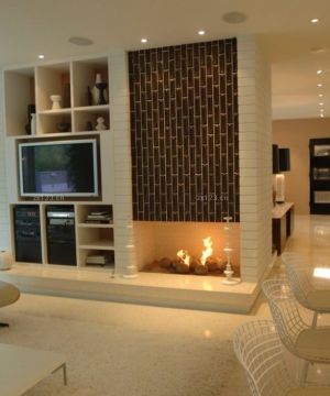 最新120平米家装样板房客厅电视柜设计效果图