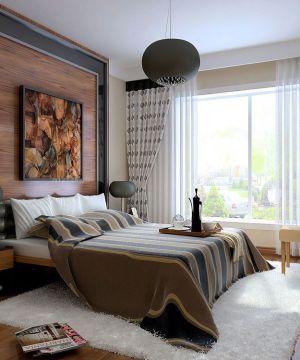 现代沉稳小户型卧室飘窗设计效果图片