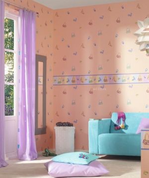 温馨现代风格儿童房墙纸装饰效果图片展示