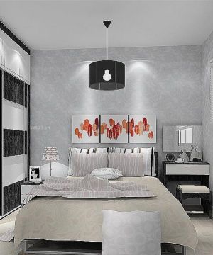 黑白搭配现代风格卧室衣柜设计图片