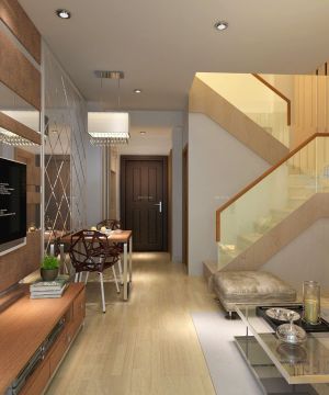 2023最新现代时尚小户型楼中楼玻璃楼梯扶手装修效果图