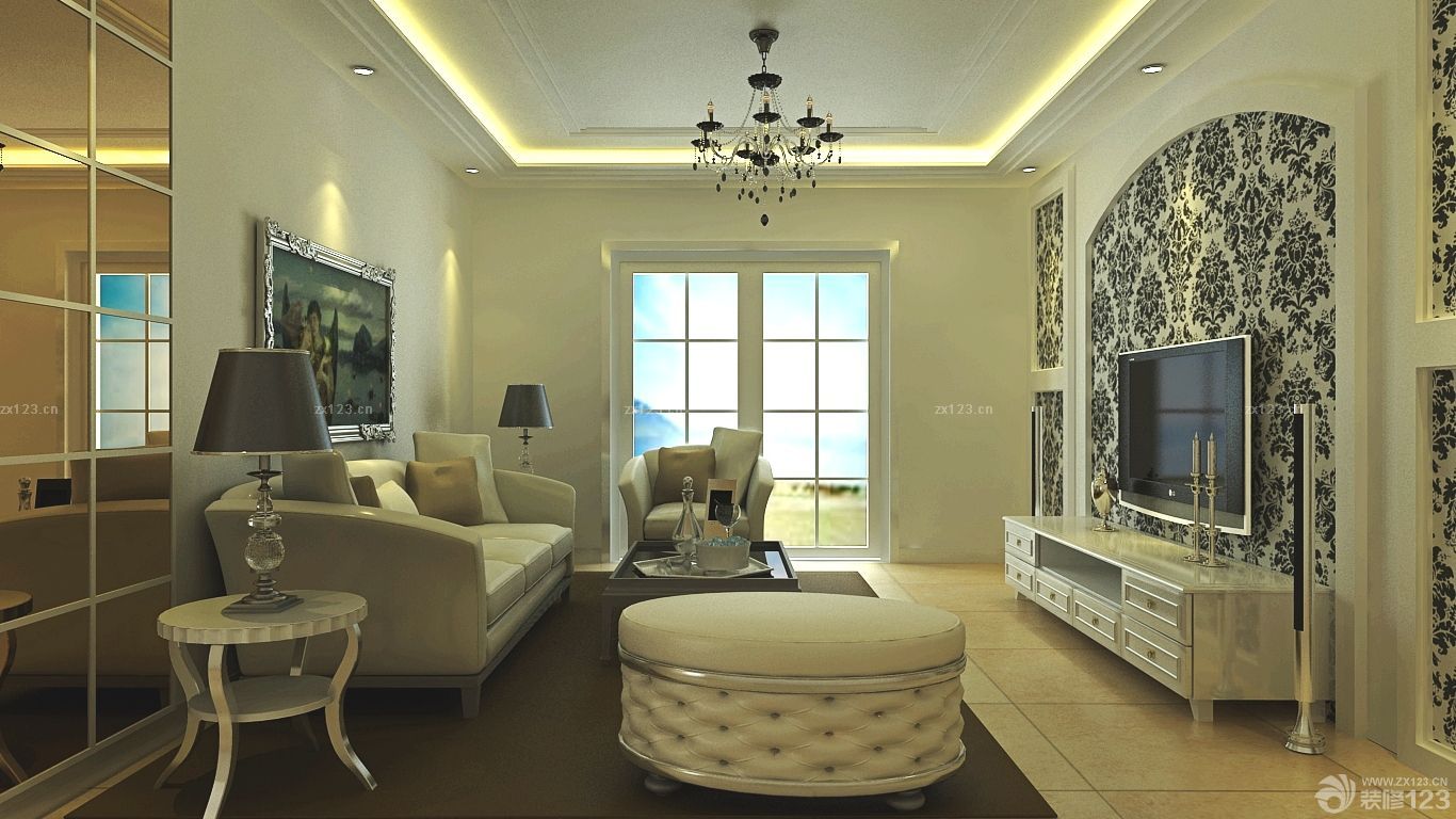 简欧风格小户型楼中楼客厅装修效果图大全2025图片