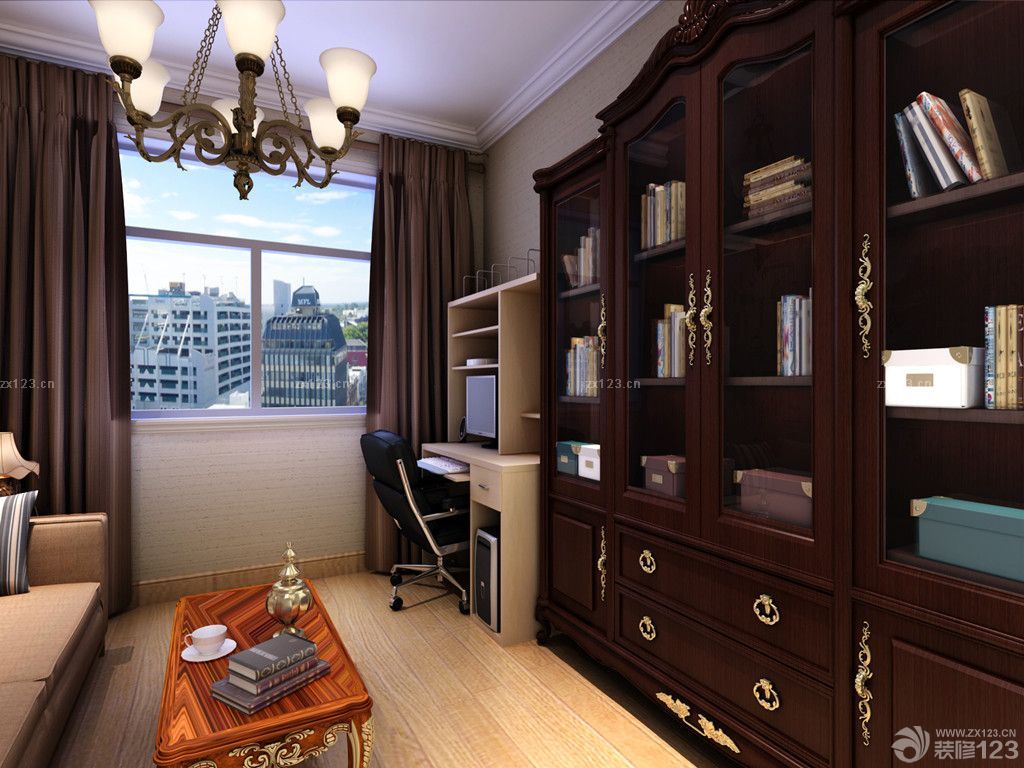 交换空间欧式家用书柜装修效果图