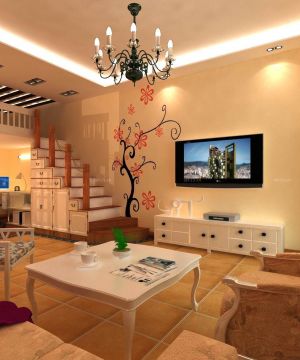 2025混搭风格客厅室内楼梯扶手设计效果图