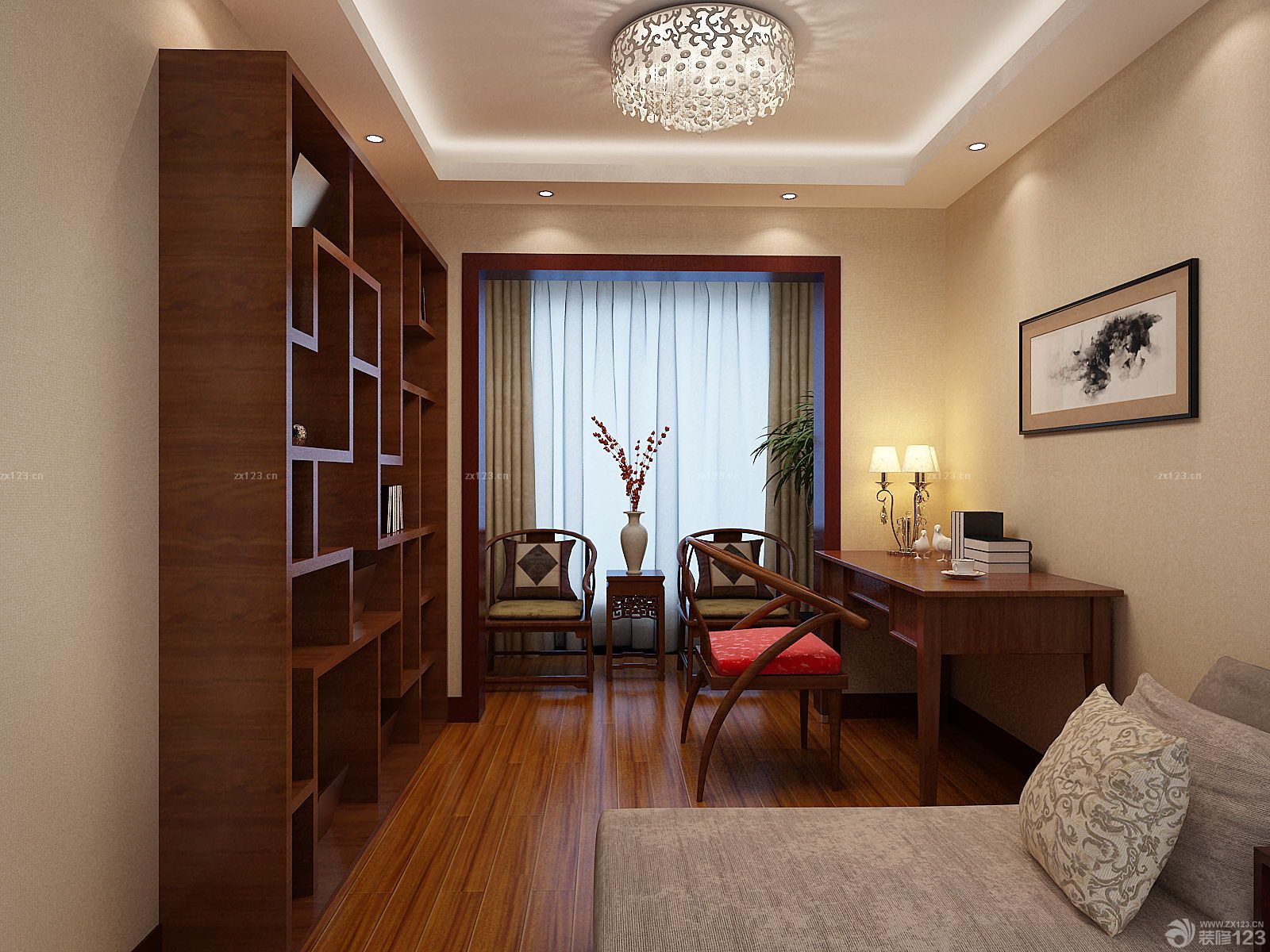 最新中式书柜效果图片欣赏