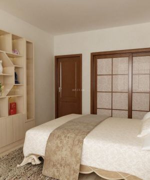 最新现代风格96平米家居卧室博古架设计实景图欣赏