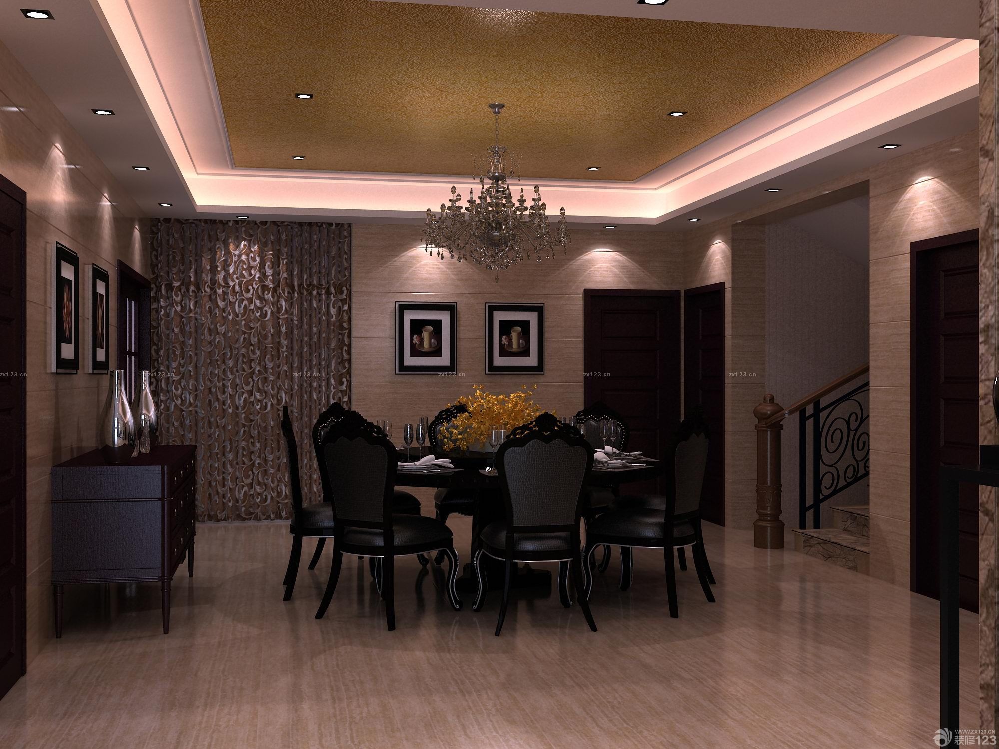 沉稳家装跃层餐厅装修效果图大全2025图片