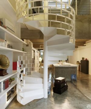 创意现代风格复式住宅室内楼梯扶手设计效果图欣赏