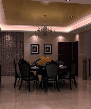 沉稳家装跃层餐厅装修效果图大全2025图片