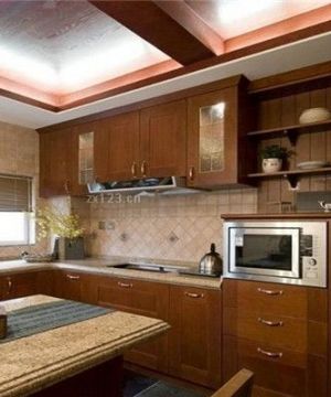 中式仿古装修厨房颜色搭配效果图片大全