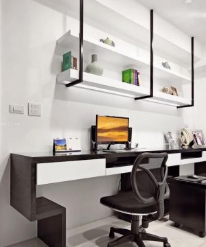 现代设计风格书房布置电脑桌装修效果图欣赏