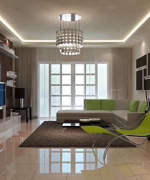 2023简约现代风格110平米室内客厅瓷砖装修效果图