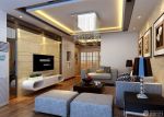 沉稳现代风格90平米房子客厅瓷砖电视背景墙设计效果图