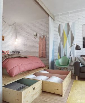最新北欧风格40平方单身公寓装修设计实景图