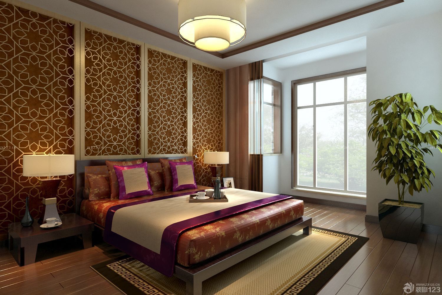 东南亚风格小卧室落地飘窗设计效果图片
