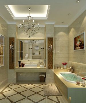 现代欧式混搭风格浴室装修效果图大全2023图片