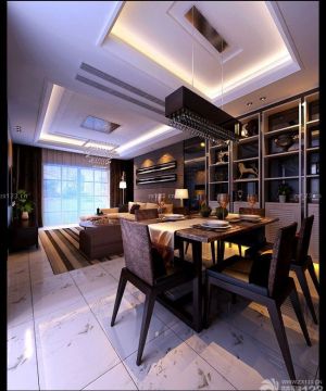 现代家居家庭客厅餐桌餐椅装修效果图欣赏