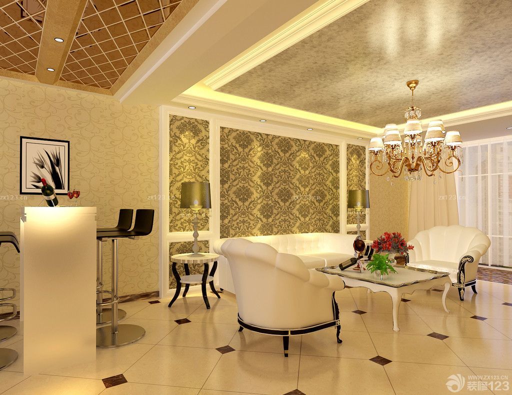 最新欧式家装吧台隔断装修效果图欣赏