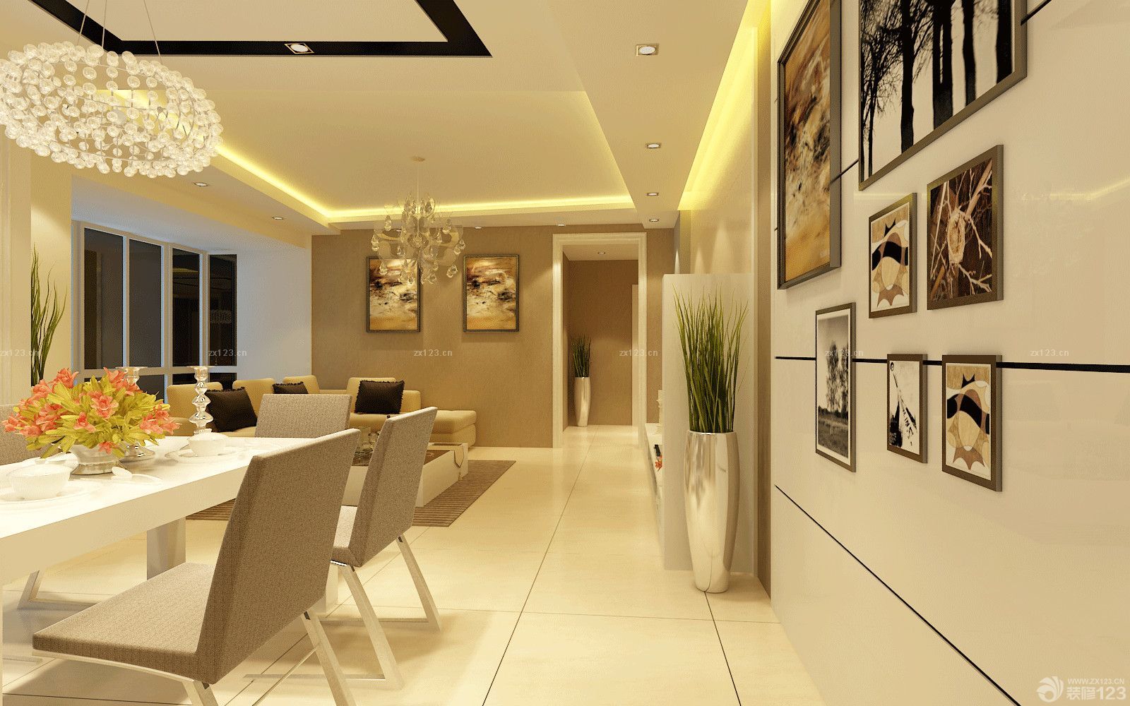 2025最新现代风格米白色瓷砖设计效果图