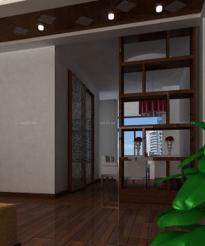 2025餐厅中式博古架隔断装修效果图片