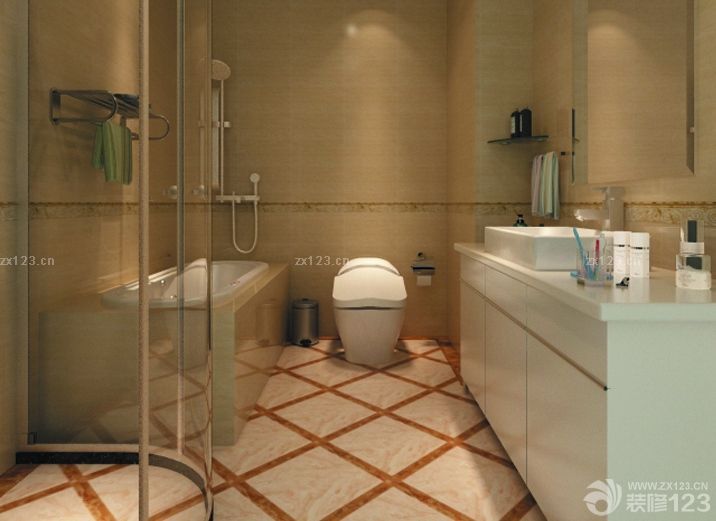 最新四室两厅两卫中式家居家庭卫生间装修图片大全