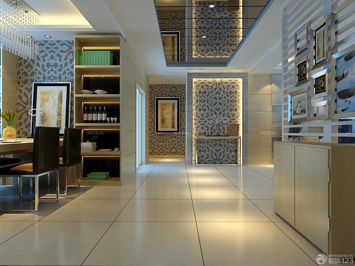 2025现代时尚客厅玄关效果图欣赏