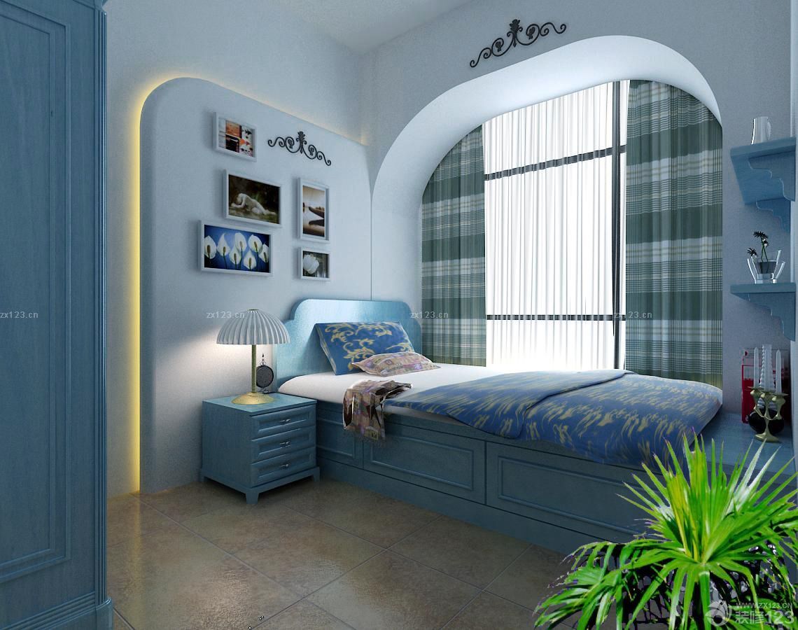 地中海风格飘窗改床装修效果图欣赏