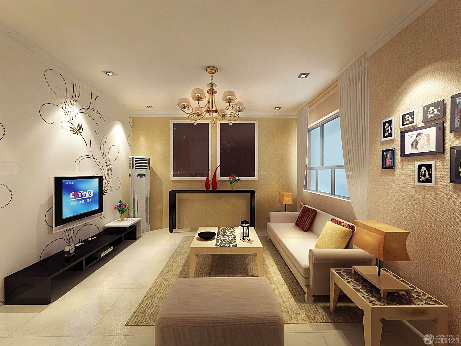 2025简约风格客厅电视背景墙绘图片欣赏