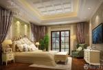 欧式新古典风格大卧室床头背景墙设计图片