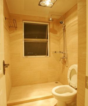 温馨室内小浴室条形铝扣板吊顶装修图片