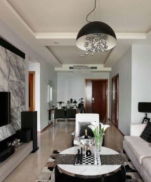 时尚家装客厅艺术瓷砖电视背景墙设计效果图片